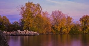 A stunning sunset over the shore of Lake Kegonsa outside Madison WI.