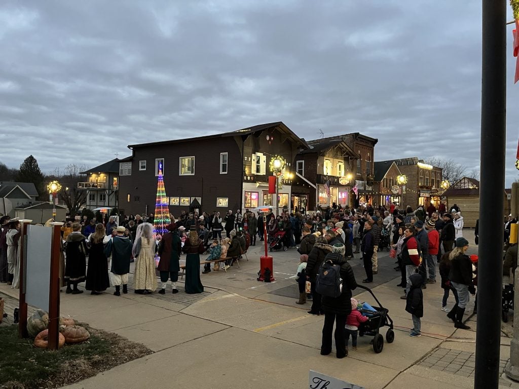 Holiday singers in the streets of New Glarus WI