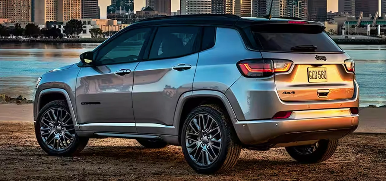 A 2024 Jeep Compass at lakeside