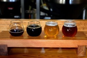 Craft Beer Sample Flight At Bar