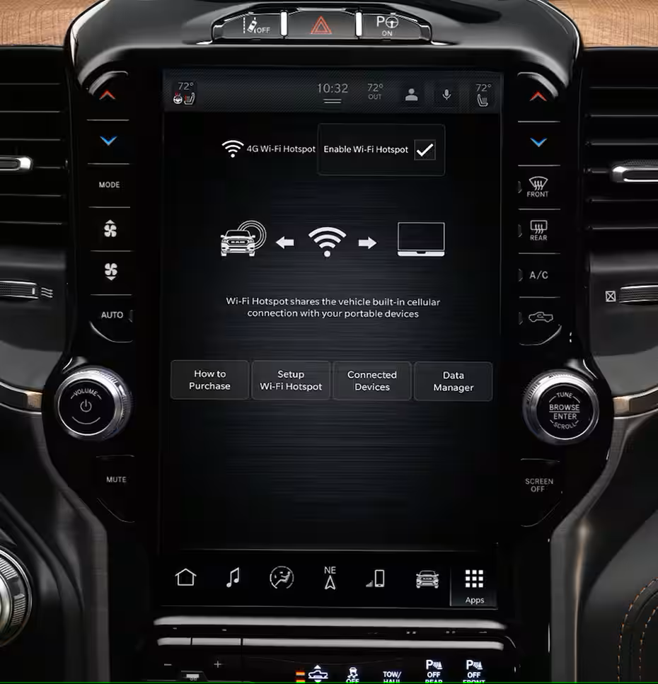 Available 4G Wi-Fi® Hotspot and Connected Services