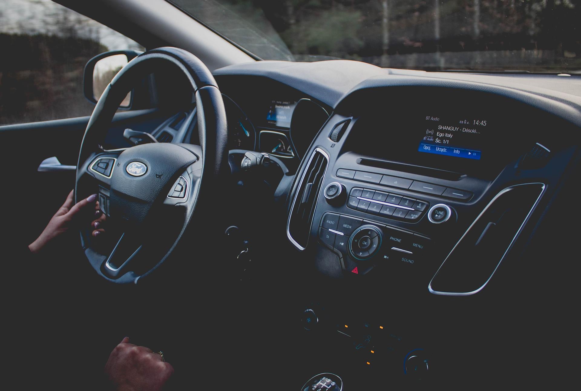 Interior of a Ford vehicle