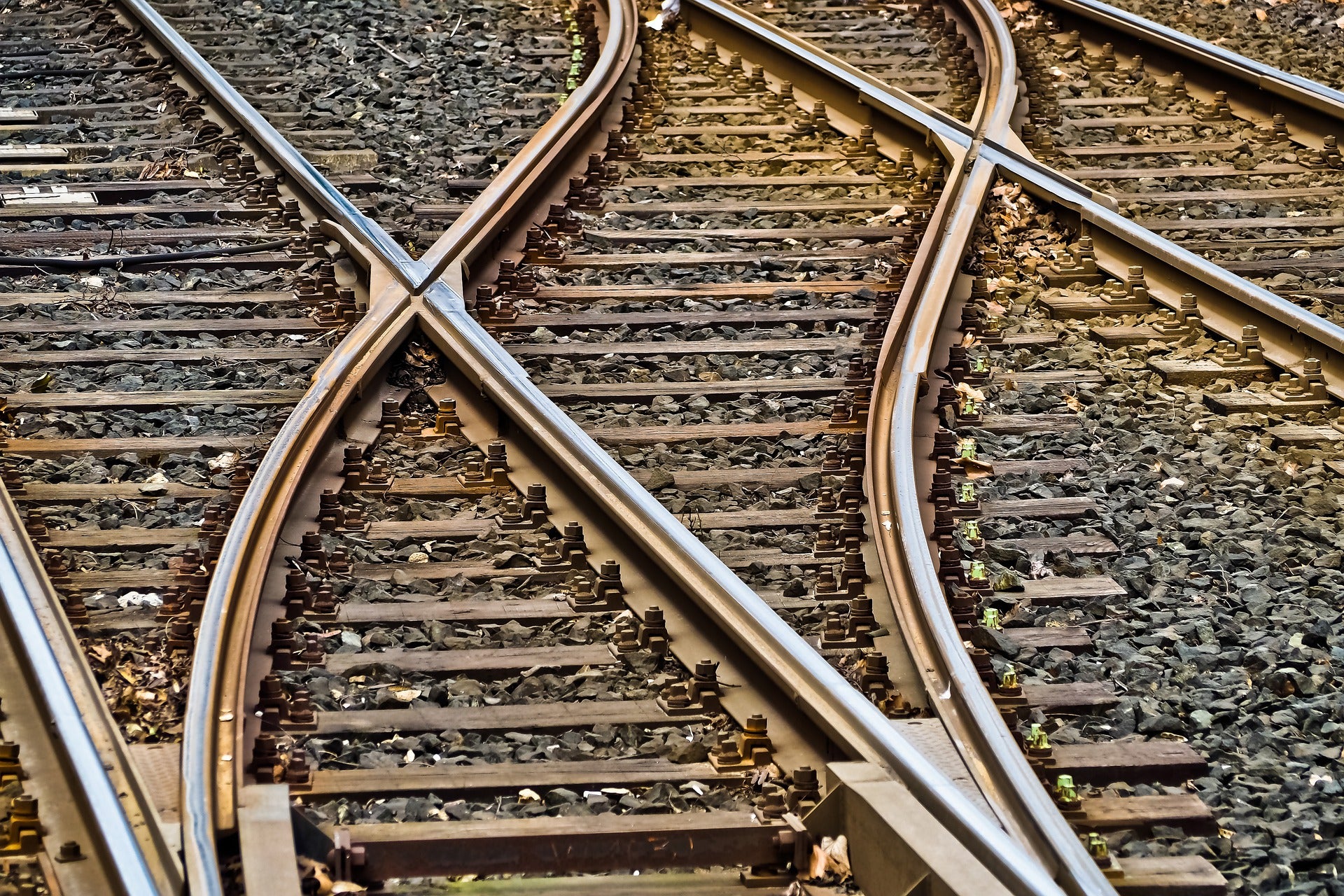 A railroad track piece