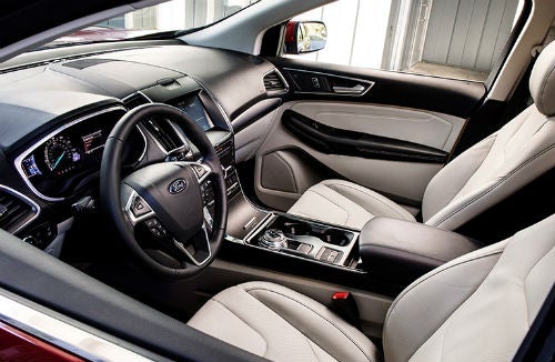 2019 Ford Edge interior front cabin steering wheel dashboard and seats