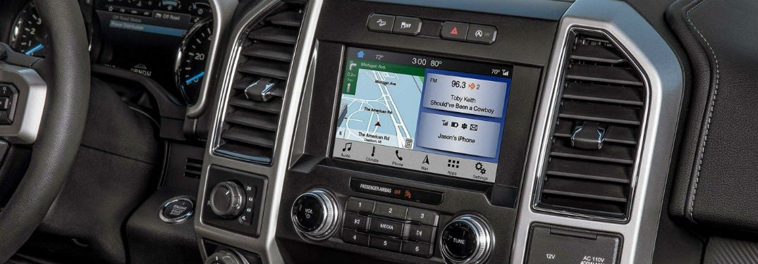 2019 Ford F-150 interior front cabin close-up of display screen