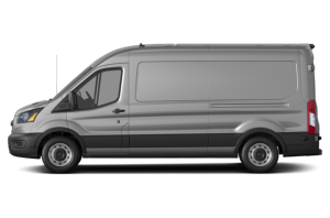 the side of a gray 2020 Ford Transit 