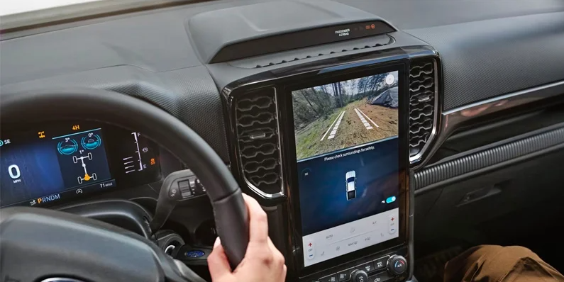 The infotainment system of a 2024 Ford Ranger. 