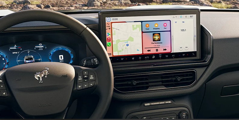 The infotainment system on the new 2025 Ford Bronco Sport.
