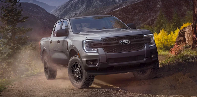 A 2025 Ford ranger off roading.