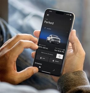 Ford app features on a smartphone