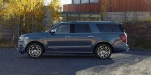 2025 Ford Expedition parked outside of a lovely home.