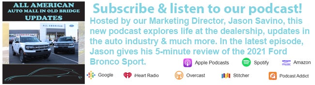 Listen to Episode 15 of our Podcast which includes a 5-minute review of the 2021 Ford Bronco Sport Listen to Episode 15 of our Podcast which includes a 5-minute review of the 2021 Ford Bronco Sport