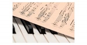 Sheet of Music on Piano