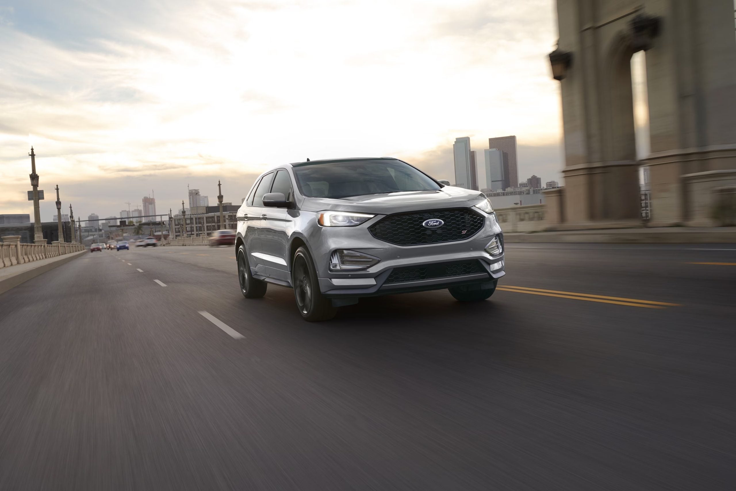 The 2024 Ford Edge ST driving down the road