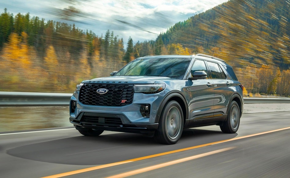 speeding 2025 ford explorer on the road