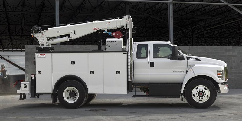 Side view of an upfitted 2025 Ford F-650