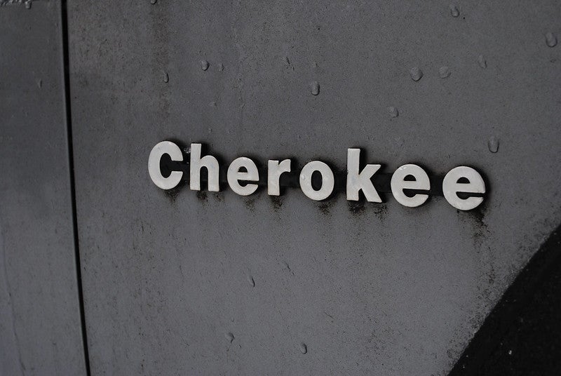 Cherokee on side of building