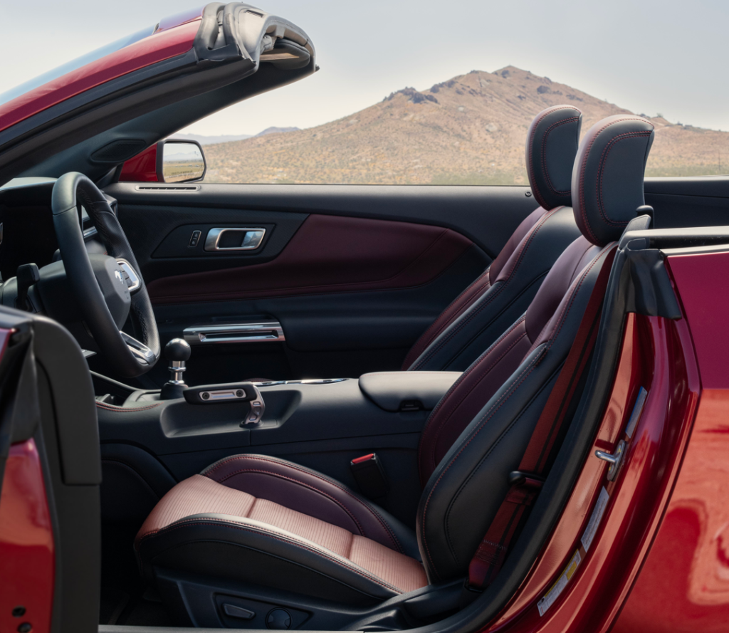 Interior side view of the 2025 Ford Mustang