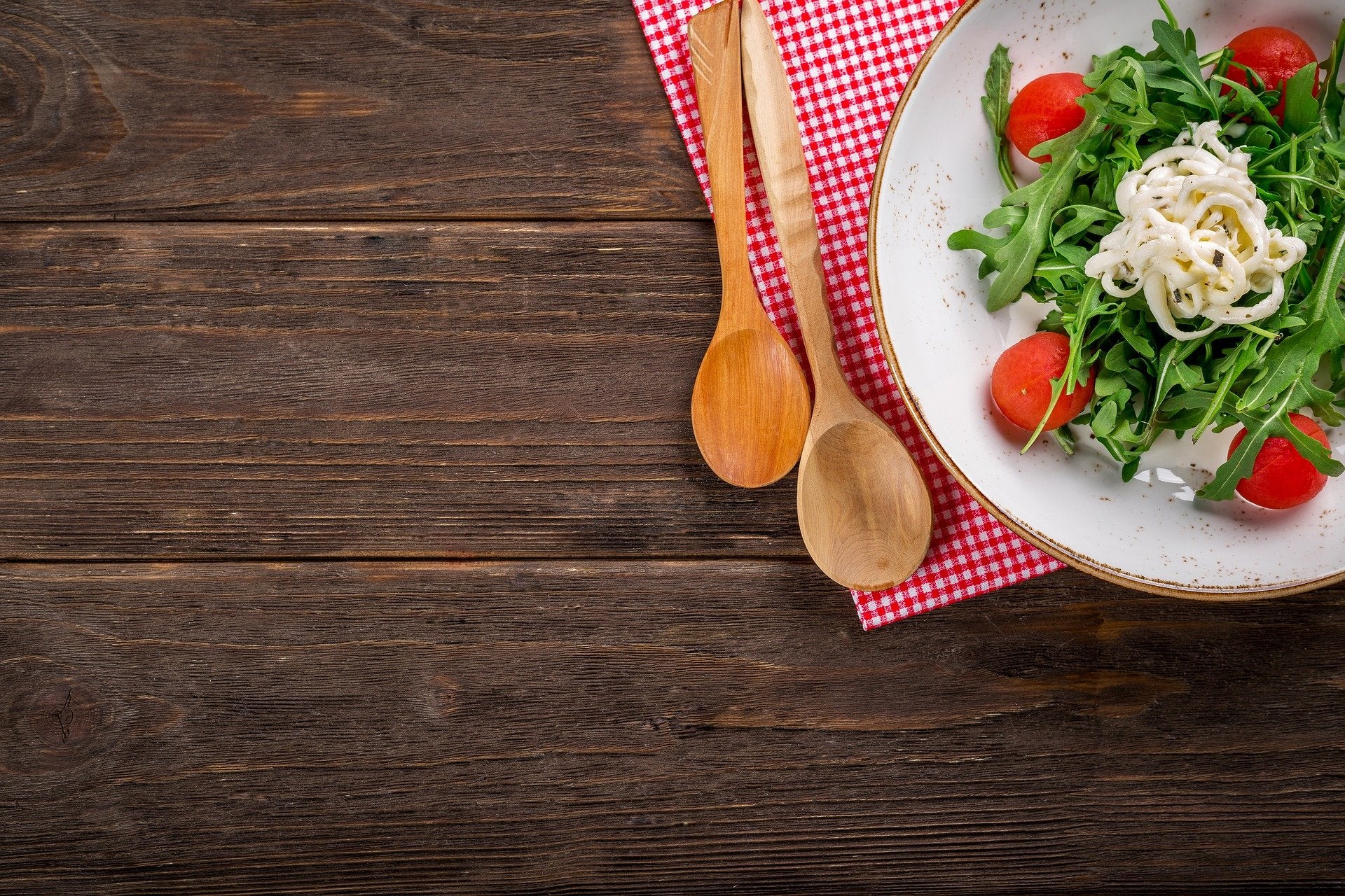 Food on a wood table