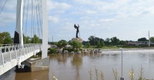 The Keeper of the Plains statue in Wichita, KS