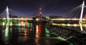 A view of The Keeper of the Plains statue near Wichita, KS