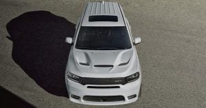 A white 2020 Dodge Durango parked on pavement in Wichita, KS