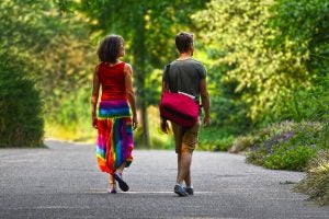 walking in the park