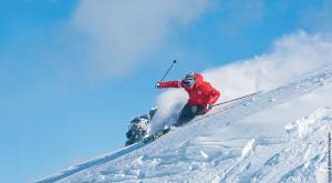 skiing the slopes