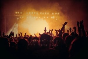 Silhouette of Crowd at Music Venue