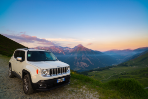 2020 White Jeep Renegade Altitude 4x4 on Mountain