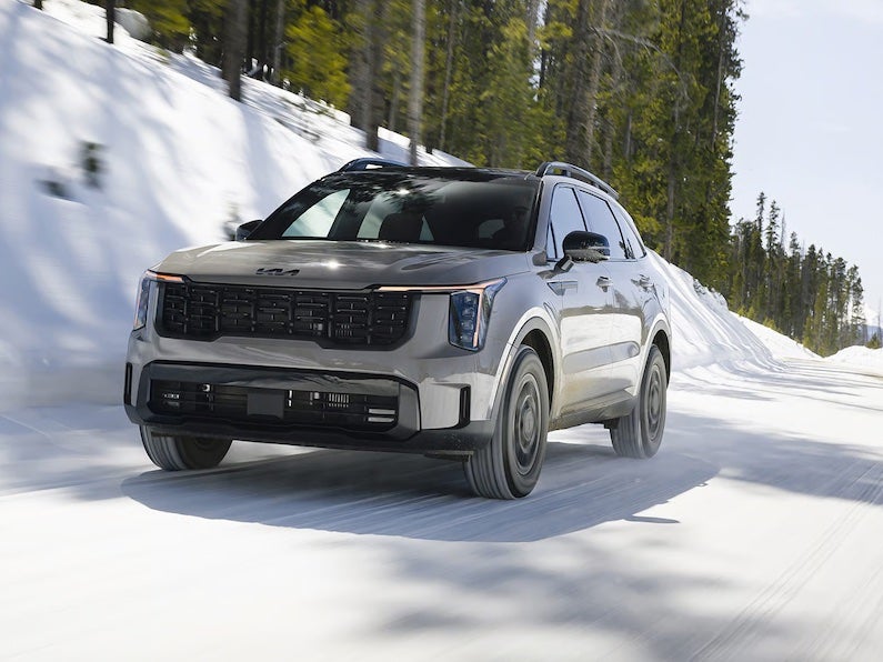 2026 Kia Sorento midsize SUV offers three-row seating, turbocharged engine option, and standard 12.3-inch touchscreen display.