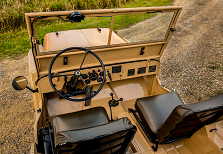 Top view of a late 1940's Jeep showing the first interior upgrade Jeep made to any of its vehicles