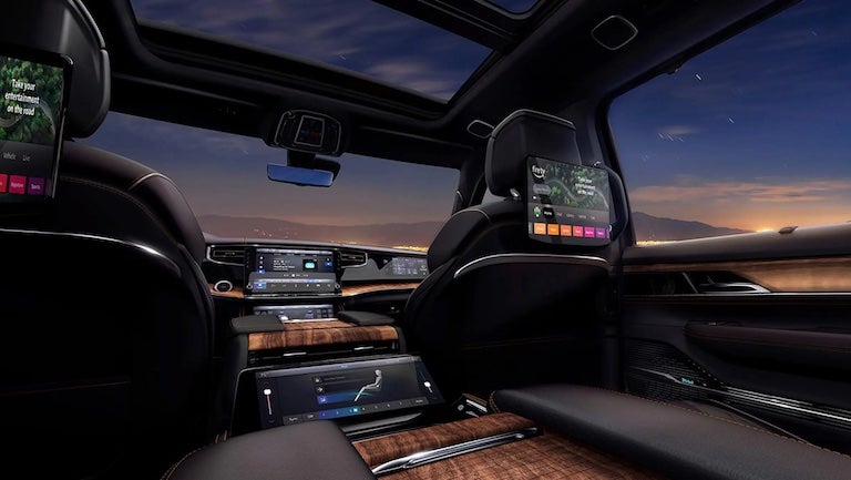 The 2026 Grand Wagoneer is a full-size three-row luxury SUV with twin-turbo Hurricane inline-six engines rated at 420 hp.
