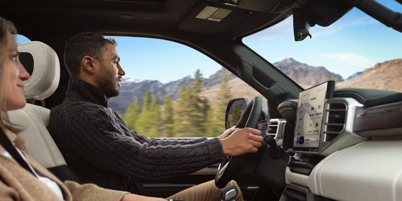 2025 Toyota Sequoia, front seats and infotainment