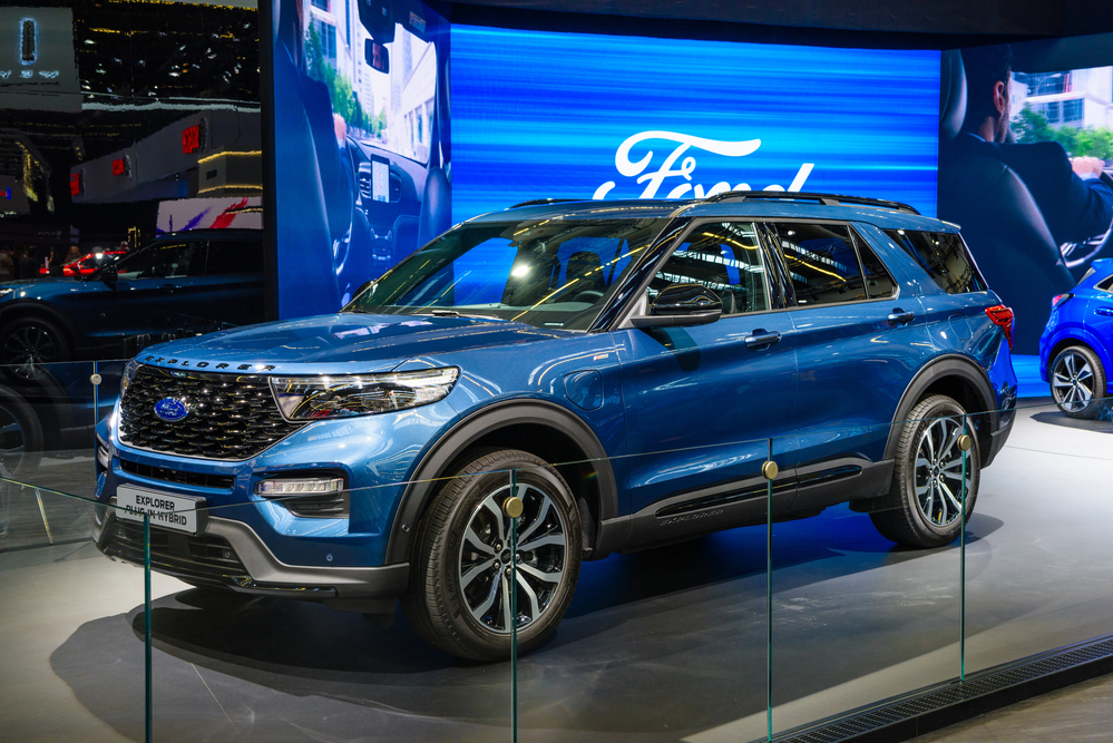 a blue 2020 ford explorer in norwood, ma