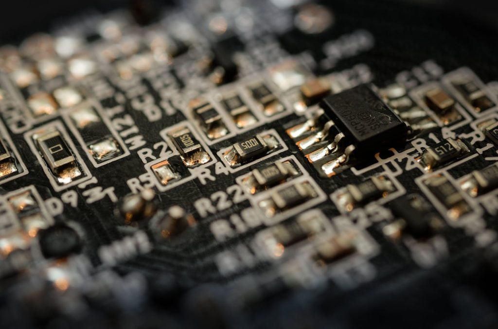 Close up of a semiconductor chip