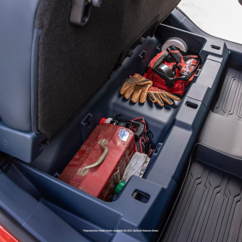 Rear under-seat storage
