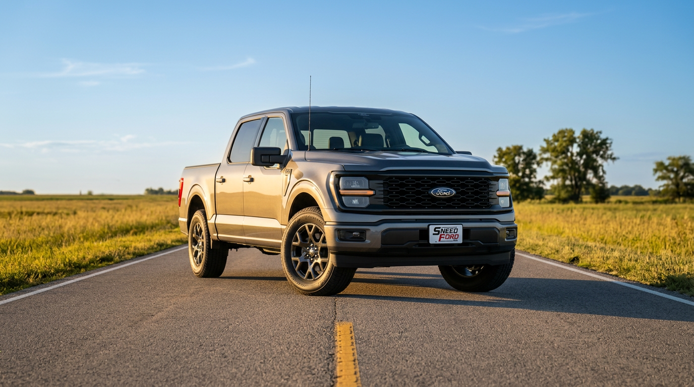 2026 Ford F-150 parked on a rural Missouri highway at golden hour — Dennis Sneed Ford, Gower MO