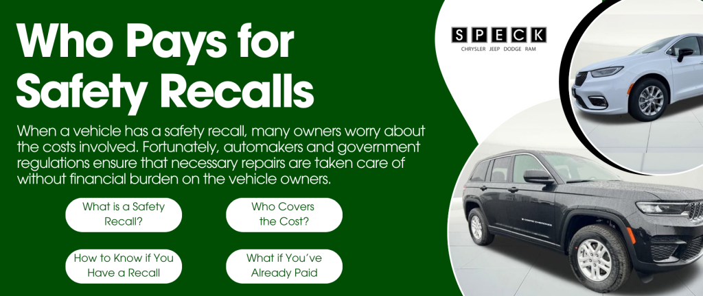 Informative graphic answering who pays for safety recalls