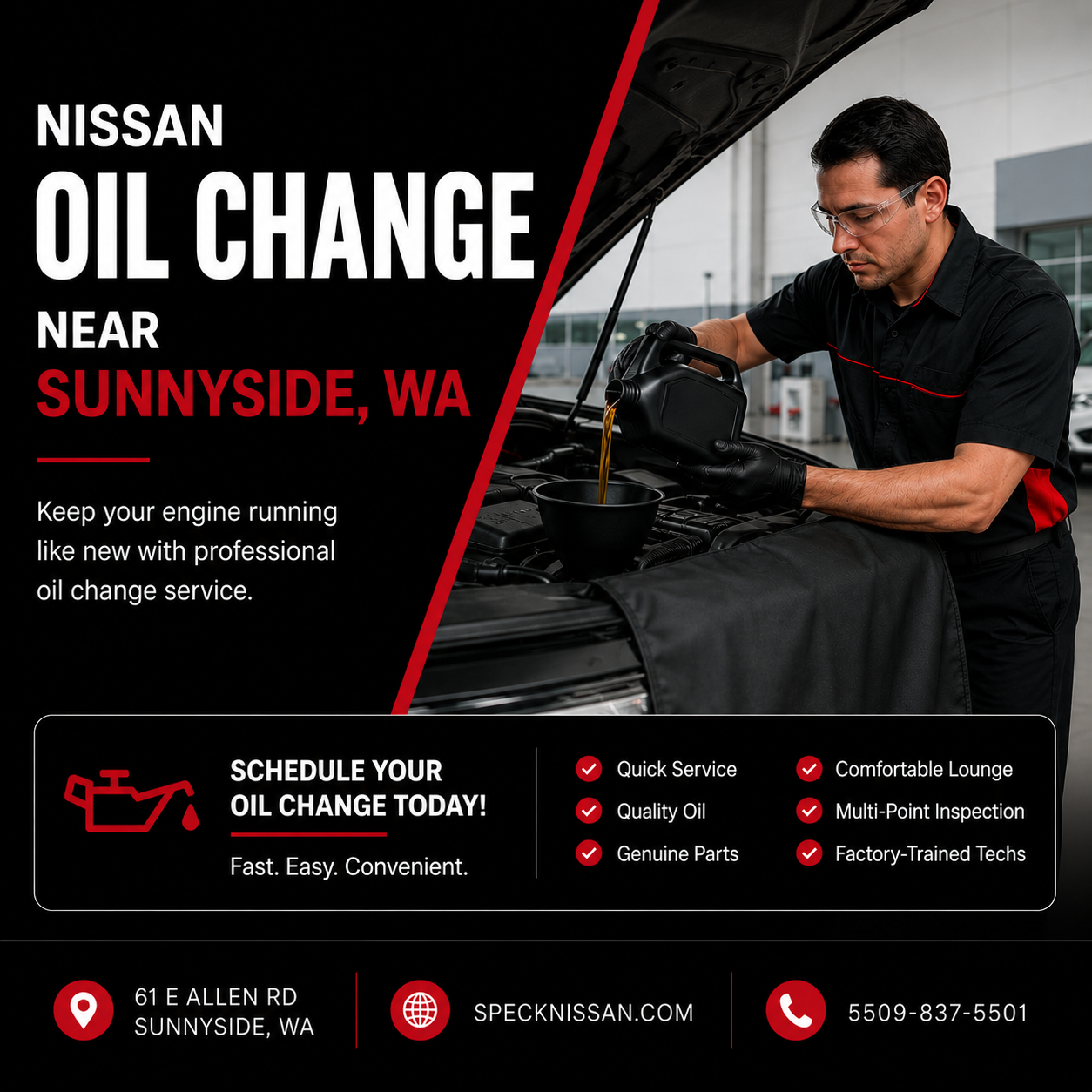 oil change service sunnyside, wa