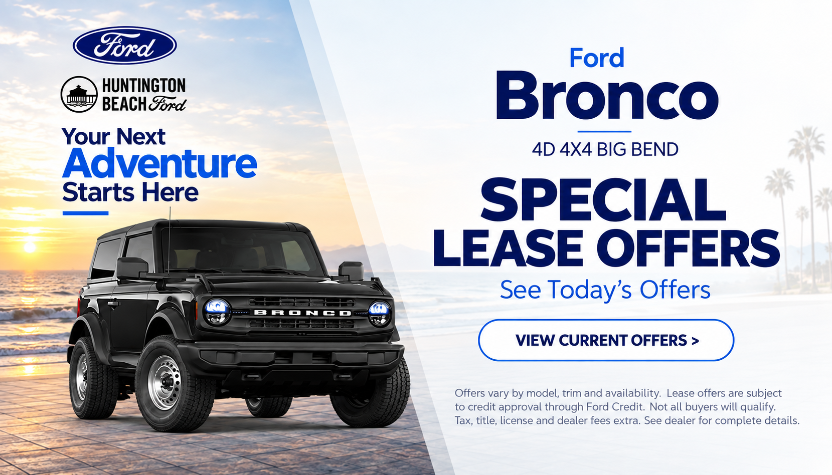 Ford Bronco special lease offers at Huntington Beach Ford