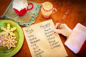 Santa Claus making a list