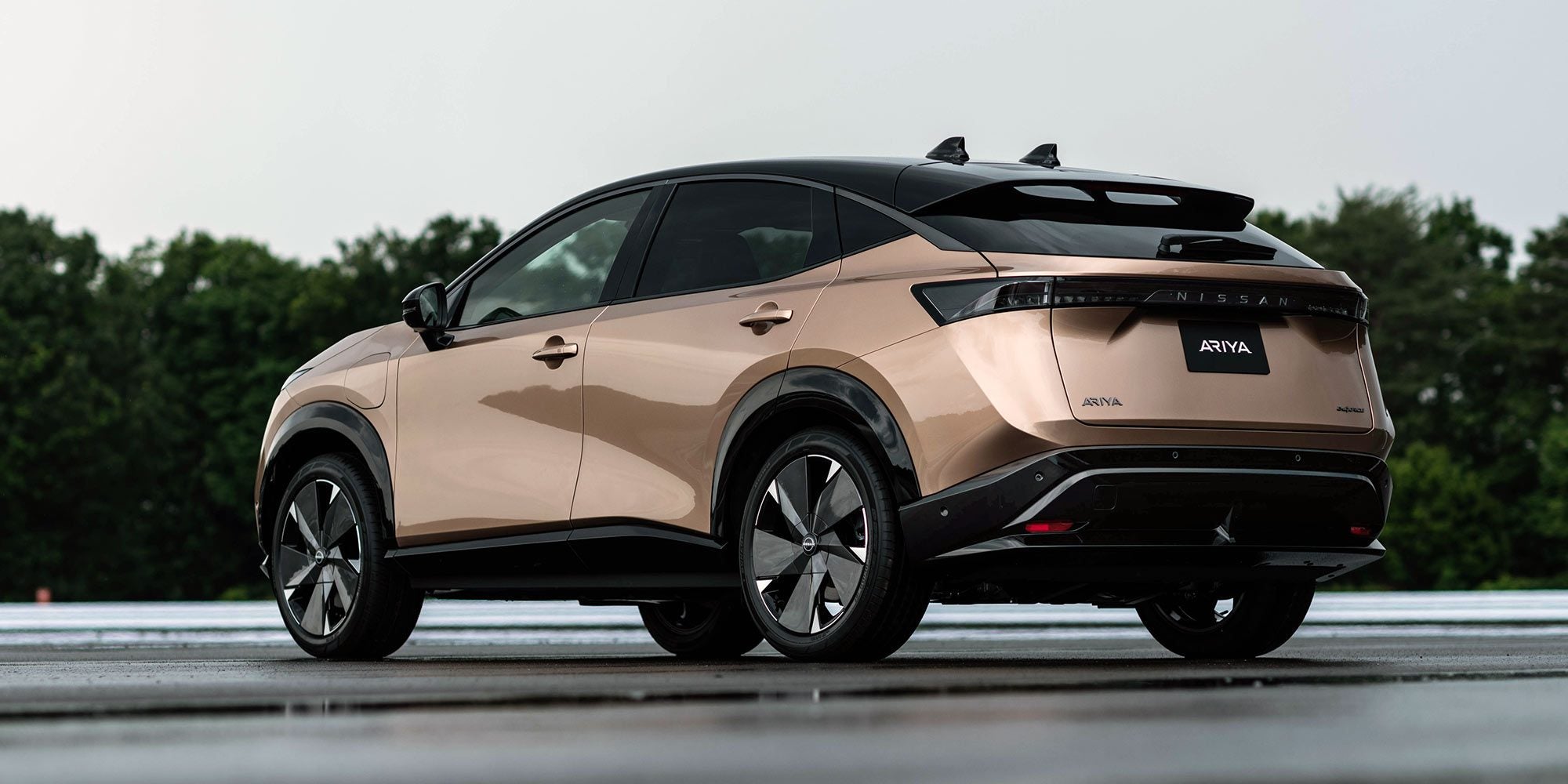 2022 Nissan Ariya parked out front Wallace Nissan dealership in Stuart, FL.
