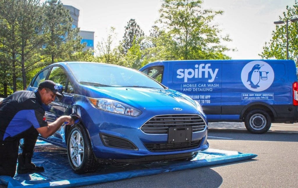 Ford is also working with several on-demand car wash services like Spiffy.