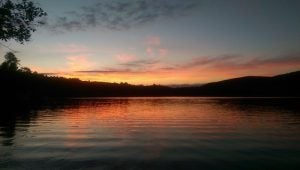 Lake sunset during summer