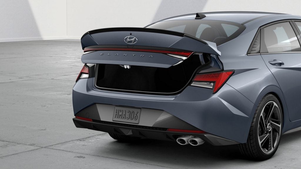 Spacious Cargo Trunk Space inside the 2022 Hyundai Elantra N Line.