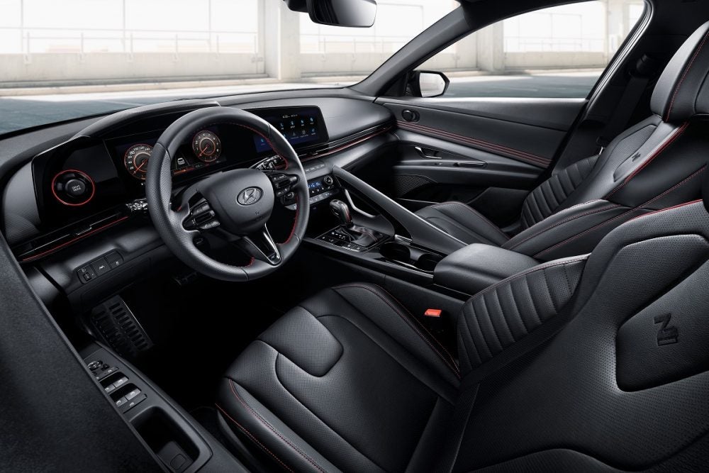 2022 Hyundai Elantra N Line interior view from driver side.