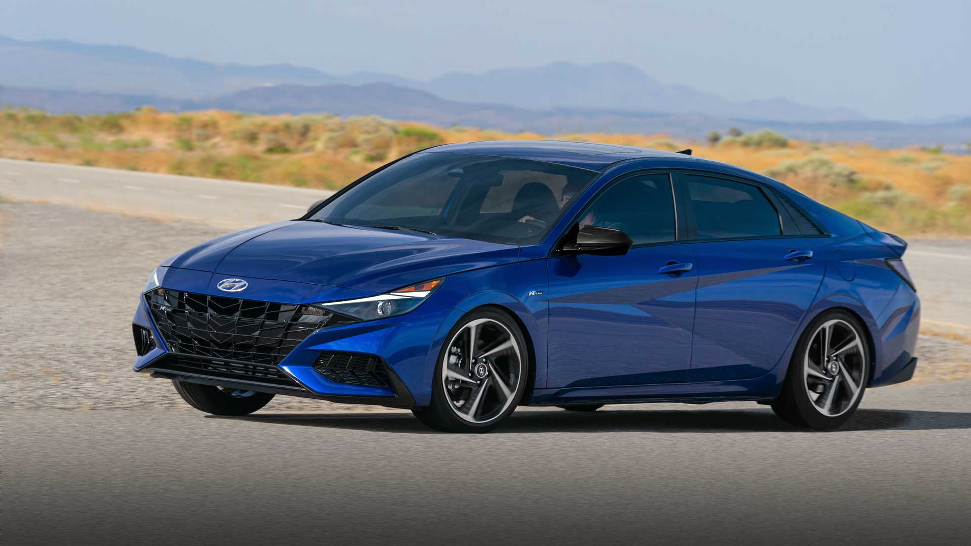 2022 Hyundai Elantra N Line drives around South Florida Track.