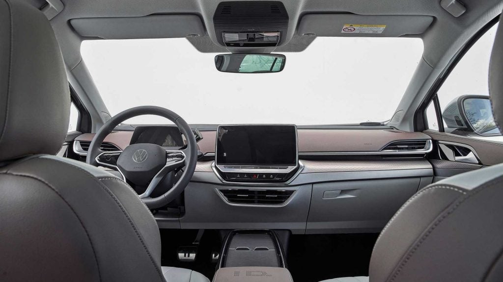 View from backseat looking forward inside the Volkswagen ID.6