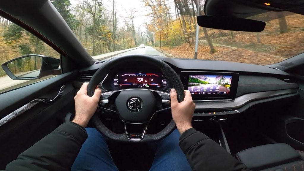 2023 Volkswagen ID.6 View from driver seat going down back roads in South Florida.